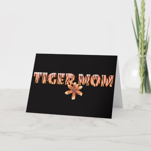 Tiger-Mama mit Tiger Lily Mothers Day Card Karte (Vorderseite)