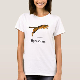Tiger-Mama-T-Shirt - moderner Springentiger T-Shirt