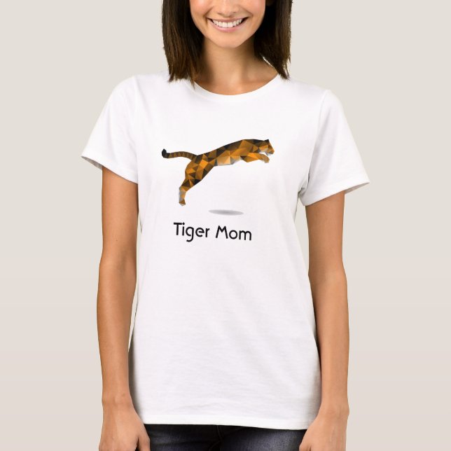 Tiger Mama Tshirt - Modernes Leaping Tiger (Vorderseite)