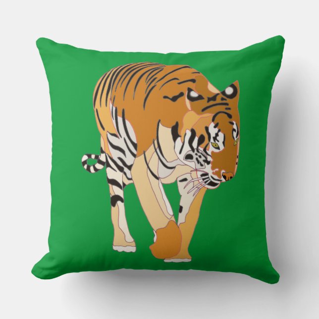 Tiger Marcher Peinture numérique Coussins personna (Recto)