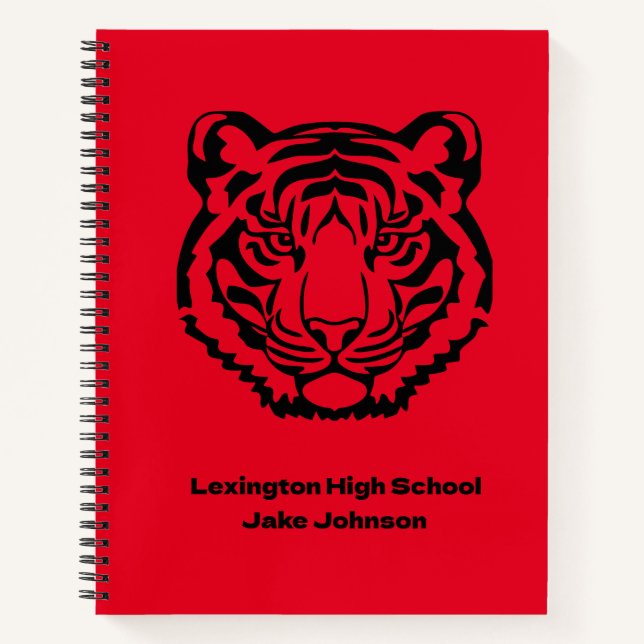 Tiger Mascot Themed Personalisiert Notebook Notizbuch (Vorderseite)