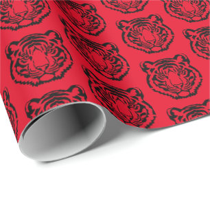 Tiger-Maskottchen-Logo Geschenkpapier