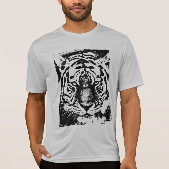 Tiger Mens Acwear Sport-Tek Wettbewerber Silver T-Shirt (Vorderseite)