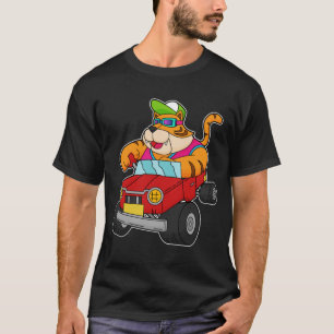 Tiger mit Auto T-Shirt