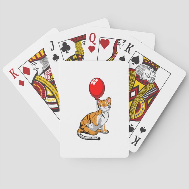Tiger mit Ballon Spielkarten (Rückseite)