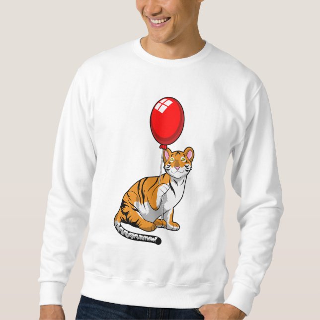 Tiger mit Ballon Sweatshirt (Vorderseite)