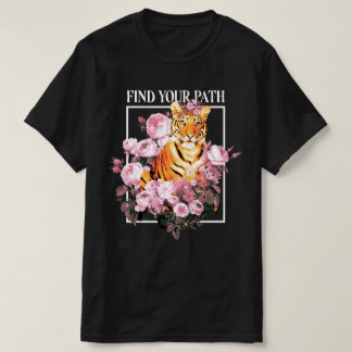 Tiger mit Blume T-Shirt