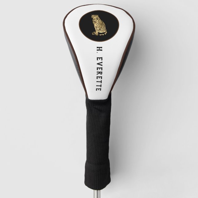 Tiger mit braunem und schwarzem Hintergrund Golf Headcover (Vorderseite)