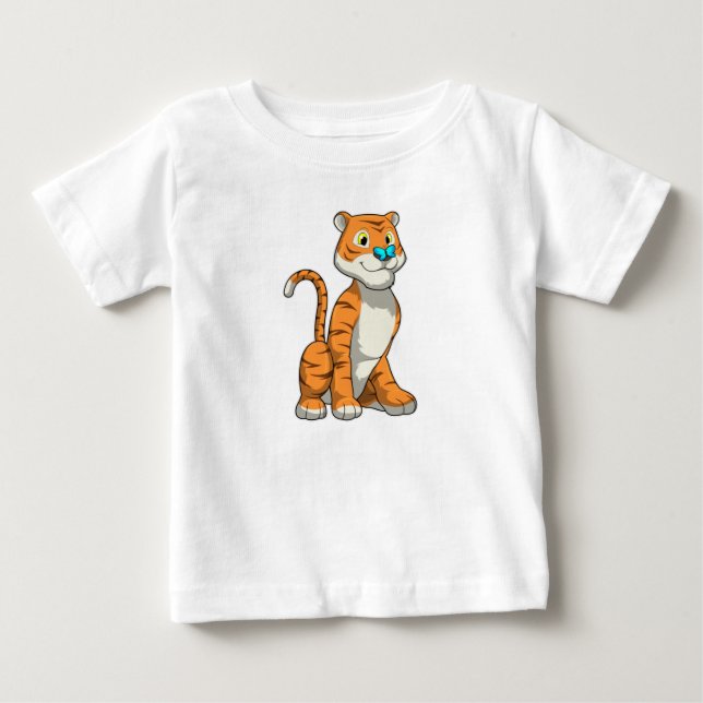 Tiger mit Butterfly Baby T-shirt (Vorderseite)