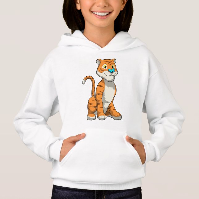 Tiger mit Butterfly Hoodie (Vorderseite)