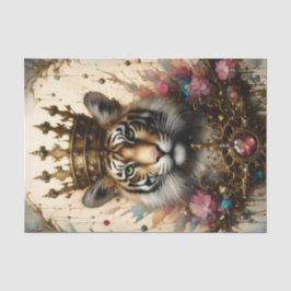 Tiger mit einer Kronendecke Seidenpapier