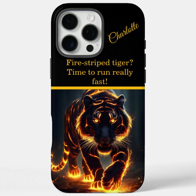 Tiger mit fiery Radiance iPhone 16 Pro Max Hülle (Rückseite)