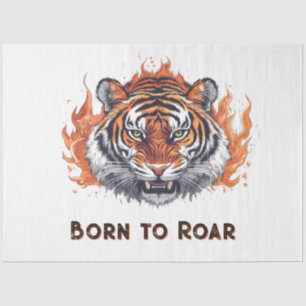 Tiger mit Flammen - Anpassbarer Text Seidenpapier