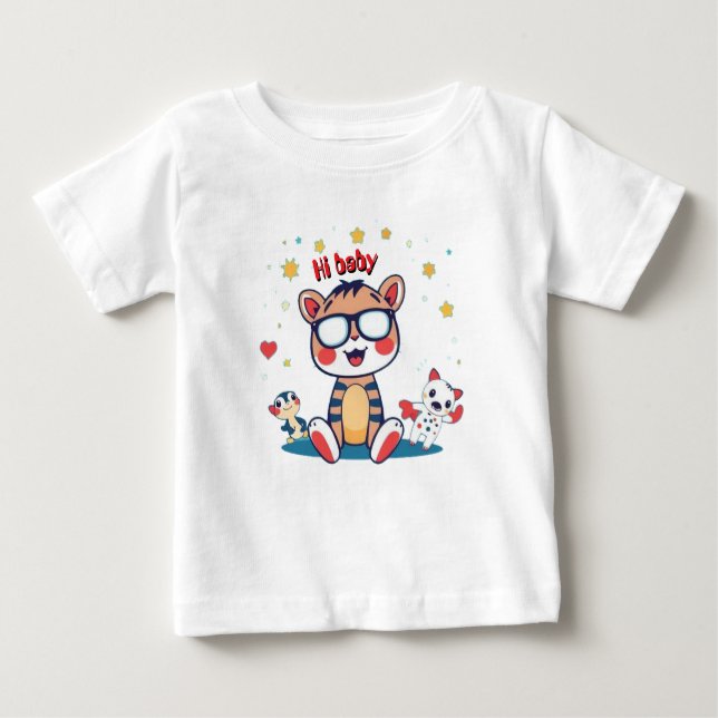 Tiger mit Freunden Baby T-shirt (Vorderseite)