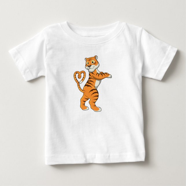 Tiger mit Herz Baby T-shirt (Vorderseite)