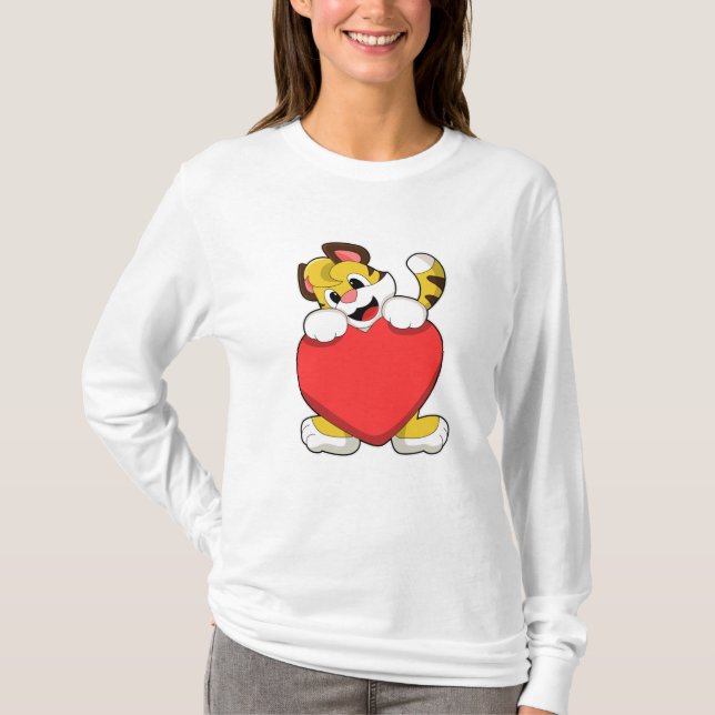 Tiger mit Herz T-Shirt (Vorderseite)