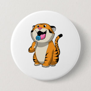 Tiger mit Lollipop Button