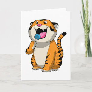 Tiger mit Lutscher Karte