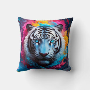 Tiger mit mystischem und ätherischem Aussehen Kissen