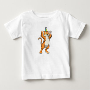 Tiger mit Party-Hut-Party Baby T-shirt