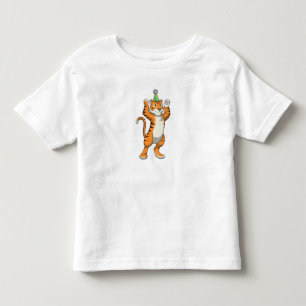Tiger mit Party-Hut-Party Kleinkind T-shirt