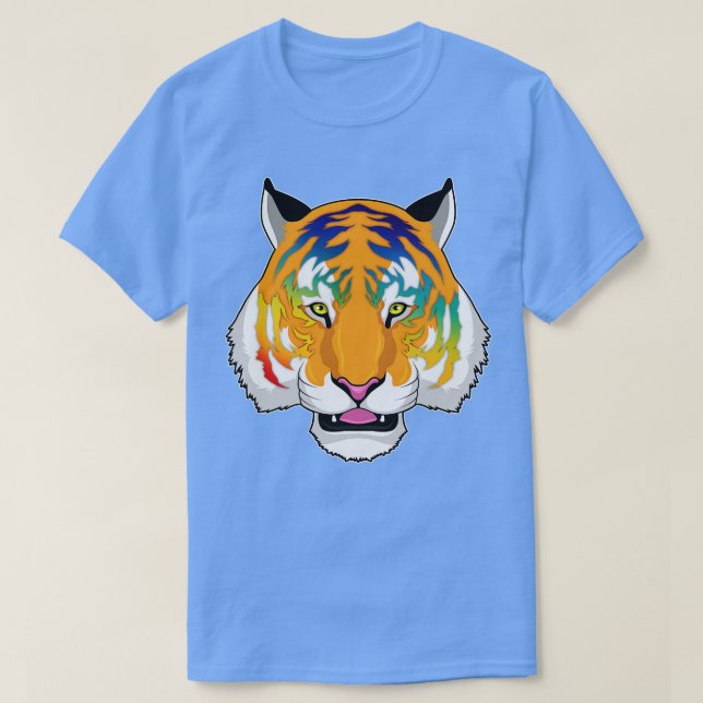 Tiger mit Regenbogenfarben T-Shirt (Design vorne)