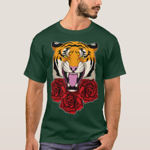 Tiger mit Rose T-Shirt