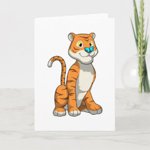 Tiger mit Schmetterling Karte