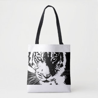 Tiger mit schwarzweißem Druck Tasche