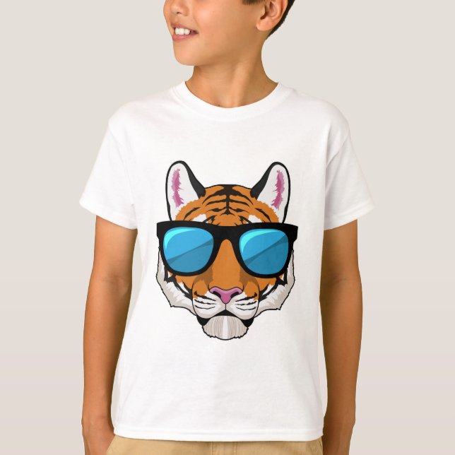 Tiger mit Sonnenbrille T-Shirt (Vorderseite)