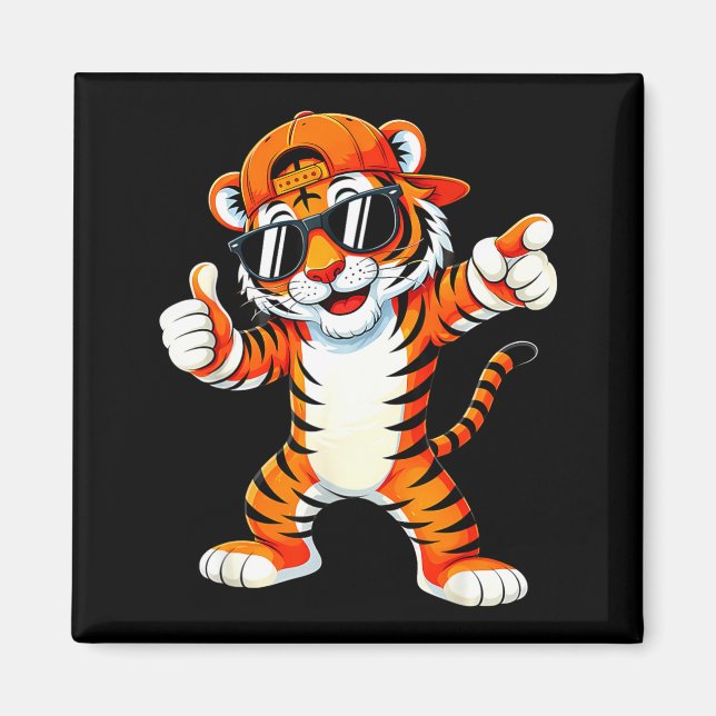 Tiger mit Sonnenbrille Tiger Tier Tiger Männer Fra Magnet (Vorne)