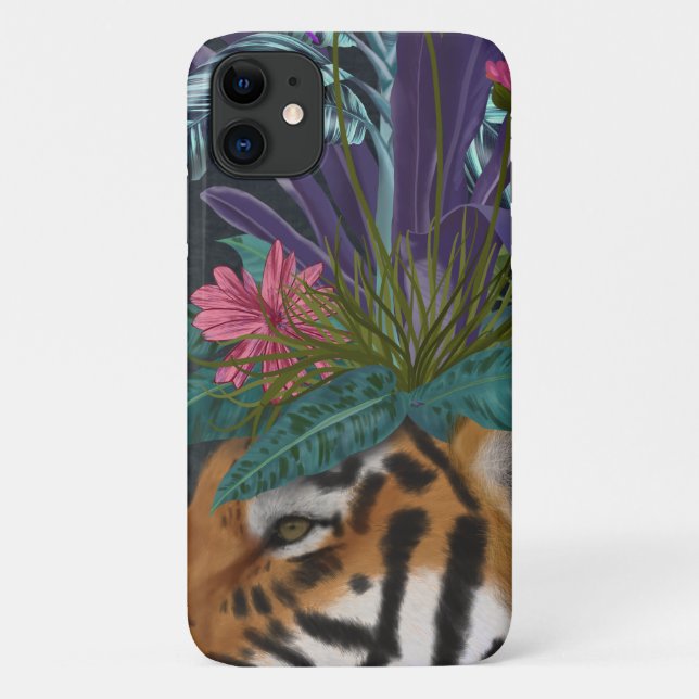 Tiger mit tropischem Headpiece Case-Mate iPhone Hülle (Rückseite)
