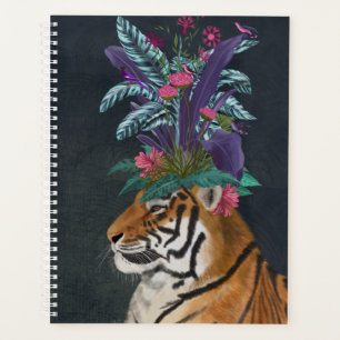 Tiger mit tropischem Headpiece Planer