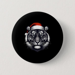 Tiger mit Weihnachtsmannmütze Weihnachten Xmas Lie Button