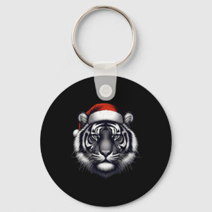 Tiger Mit Weihnachtsmannmütze Weihnachten Xmas Lie Schlüsselanhänger