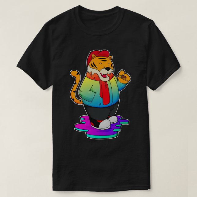 Tiger mit Zigarre T-Shirt (Design vorne)