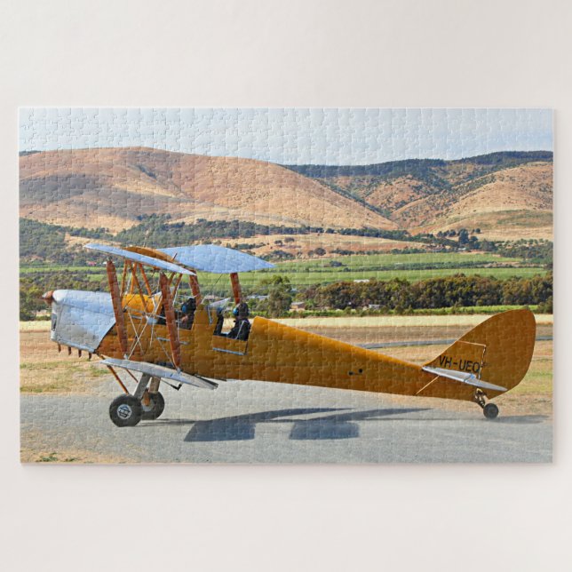 Tiger Moth-Doppeldecker vor dem Start (Horizontal)