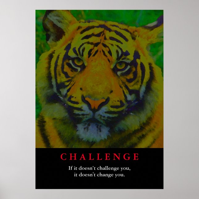 Tiger Motivierend Challenge Poster (Vorne)