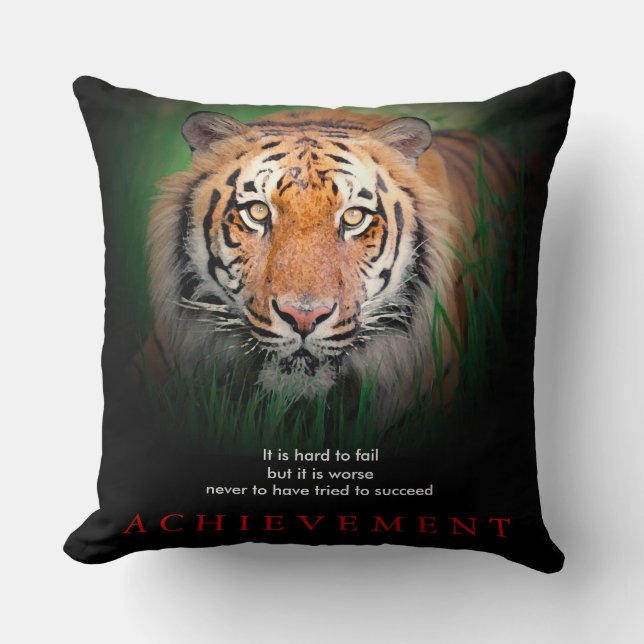 Tiger Motivierend Errungenschaften Kissen (Vorderseite)