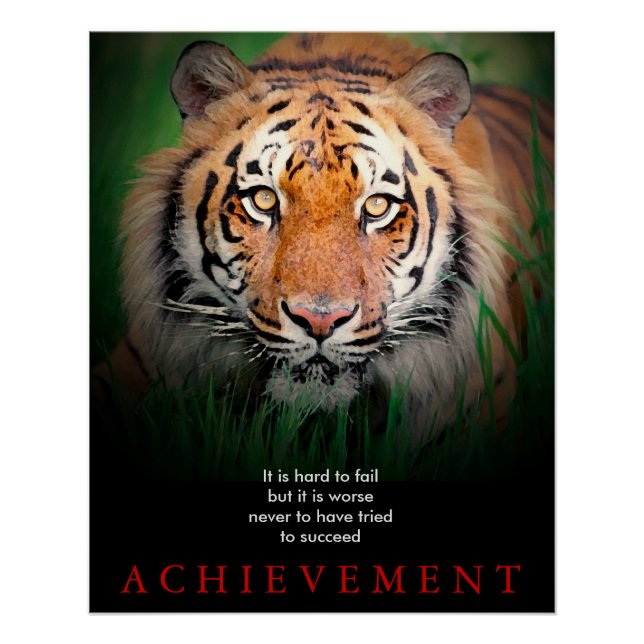 Tiger Motivierend Errungenschaften Poster (Vorderseite)