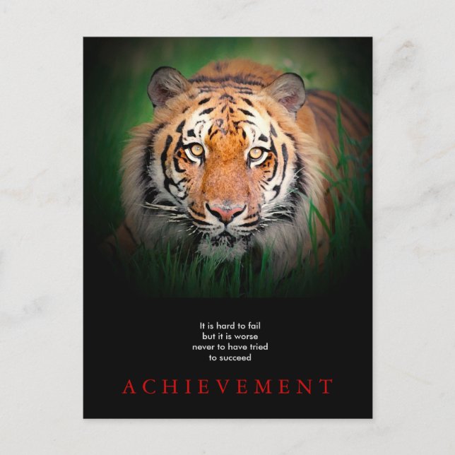 Tiger Motivierend Errungenschaften Postkarte (Vorderseite)