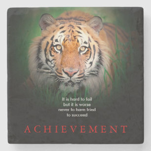 Tiger Motivierend Errungenschaften Steinuntersetzer
