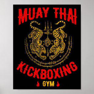 Tiger Muay Thai Kickboxen Fitnessstudio Mma Traini Poster