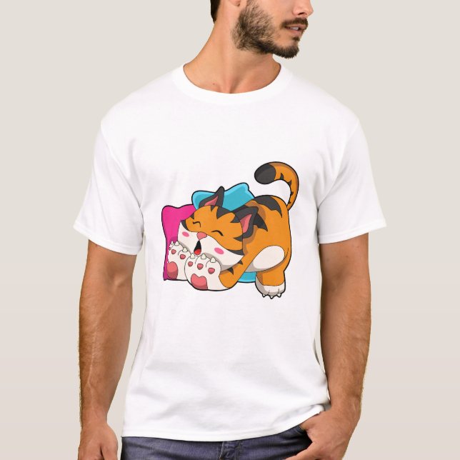 Tiger müde T-Shirt (Vorderseite)