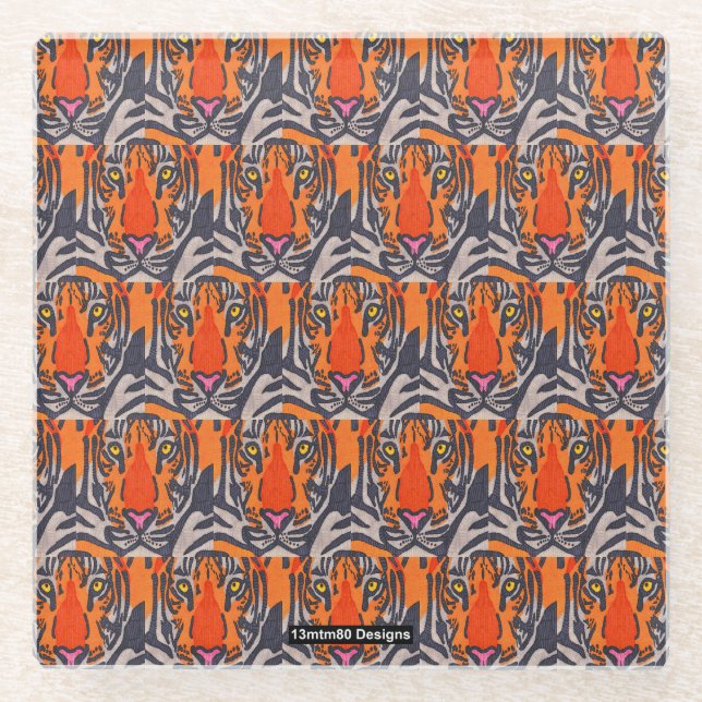 Tiger (Muster) - Glasuntersetzer (Vorderseite)