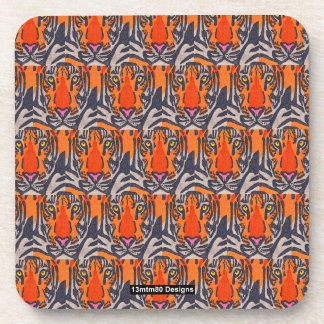 Tiger (Muster) - Plastikuntersetzer Getränkeuntersetzer
