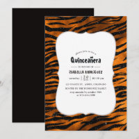 Tiger-Muster Quinceanera, schwarz und Kupfer
