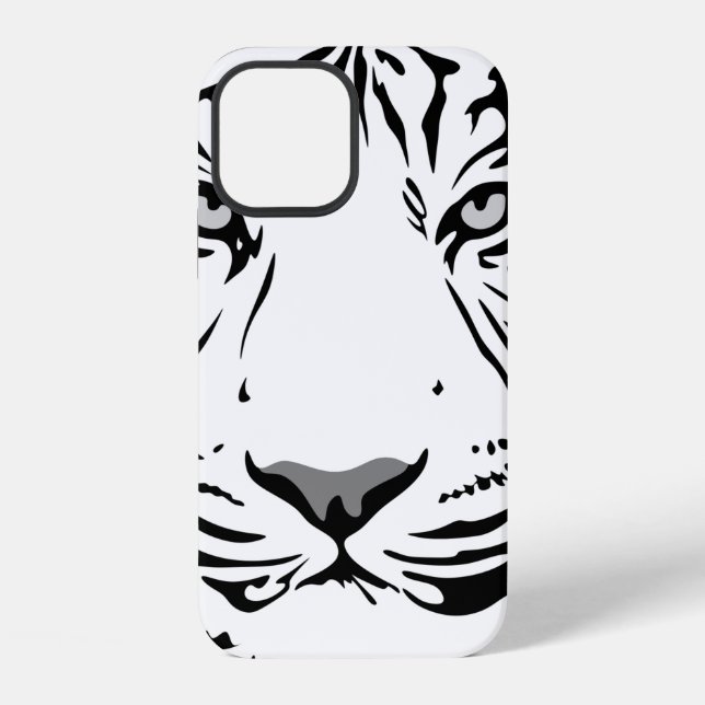 Tiger Muster Tierdesign flach iPhone 12 Hülle (Rückseite)