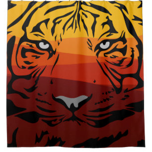 Tiger Muster Tierdesign flache Textur farbig Duschvorhang