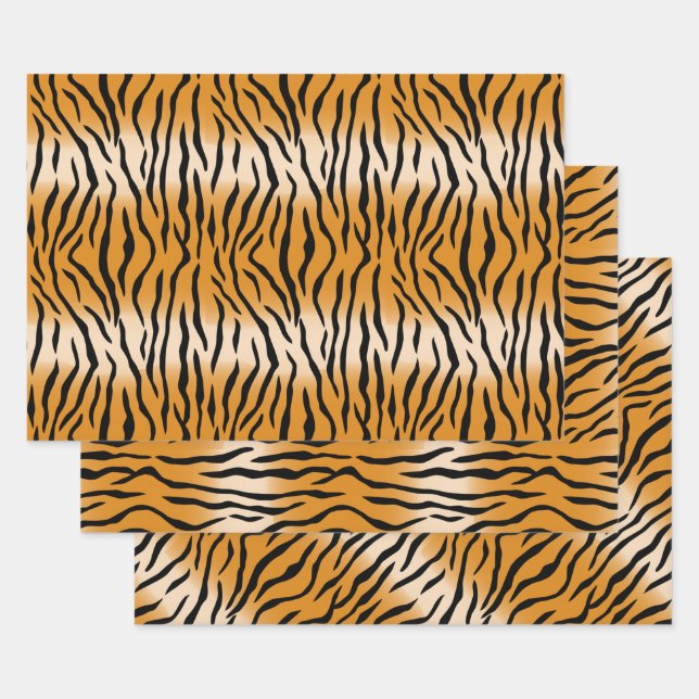 Tiger Muster Wrapping Paper Sheets Geschenkpapier Set (Set)